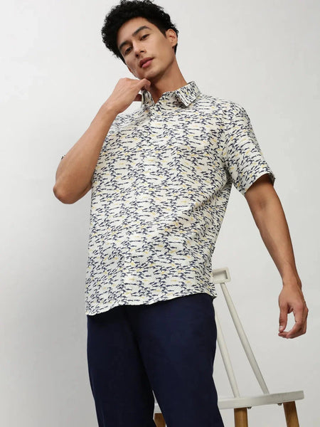 Men White Printed Casual Casual Shirts-JUPITERPRINT-1775-White