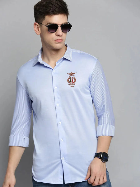Men Blue Striped Casual Shirt-STYLISHSTRIPE-3495-Blue