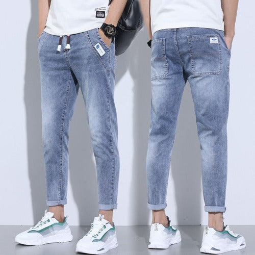 Trousers Thin Denim Stretch Casual Men's