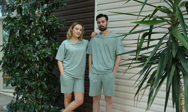 Jupiter Bmy Ltd Unisex V-Neck Polo T-Shirt & Shorts Set ?C Waffle Cloth ?C Regular Fit ?C Fresh Style