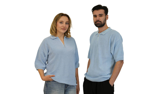 Jupiter Bmy Ltd Unisex Loose Fit Knit Zip Neck Top ?C Spring/Autumn Essential