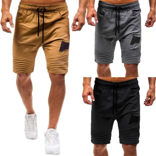Stitching tethered five-point pants